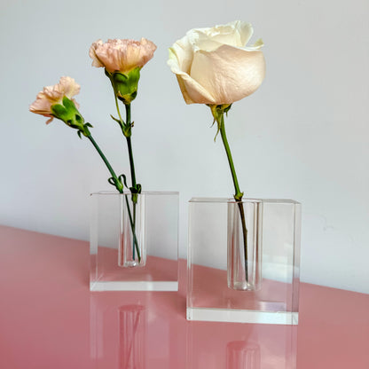 Pair of Crystal Bud Vases