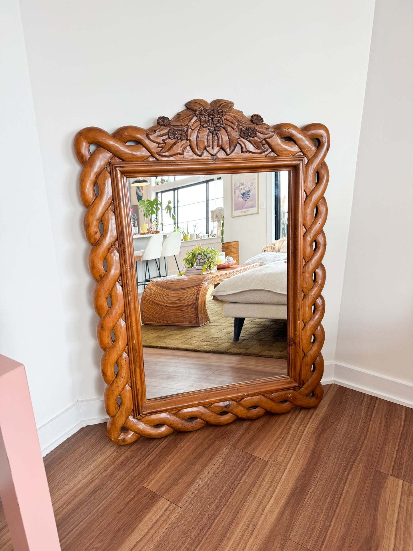 Carved Wood Mirror