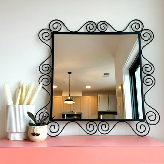 Vintage IKEA Wrought Iron Mirror