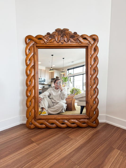 Carved Wood Mirror