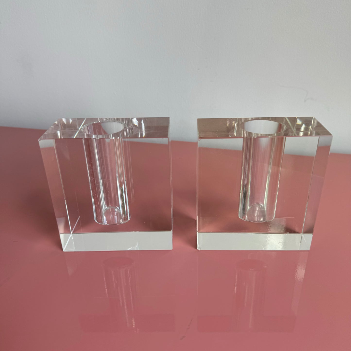 Pair of Crystal Bud Vases