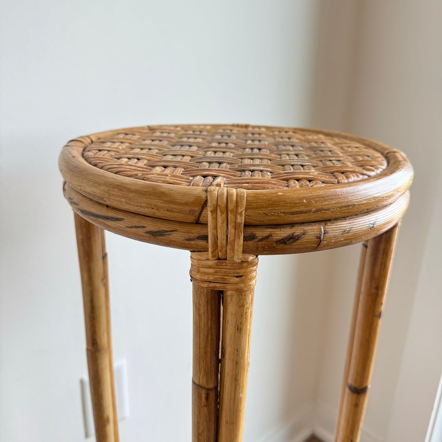 Tall Rattan Plant Stand