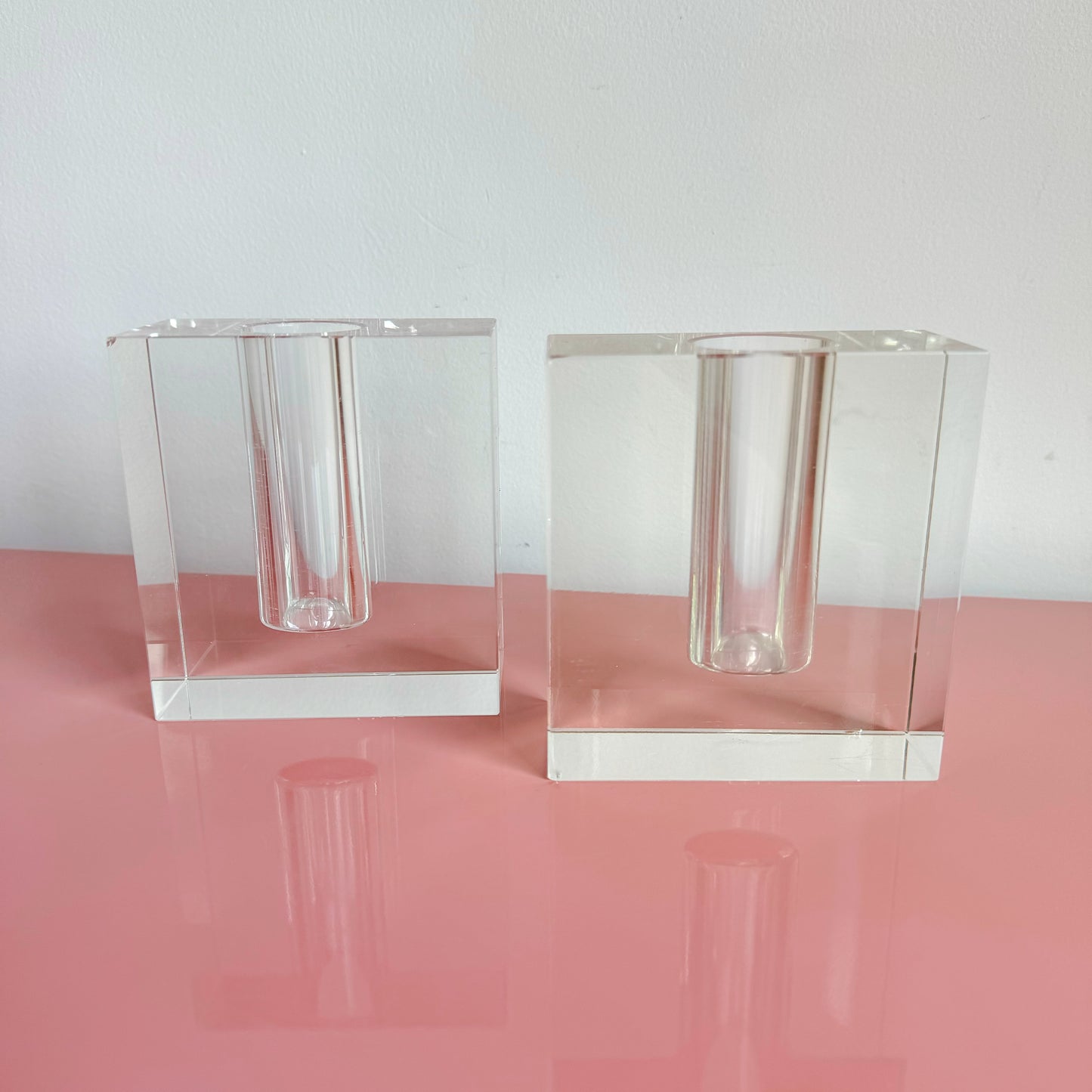 Pair of Crystal Bud Vases