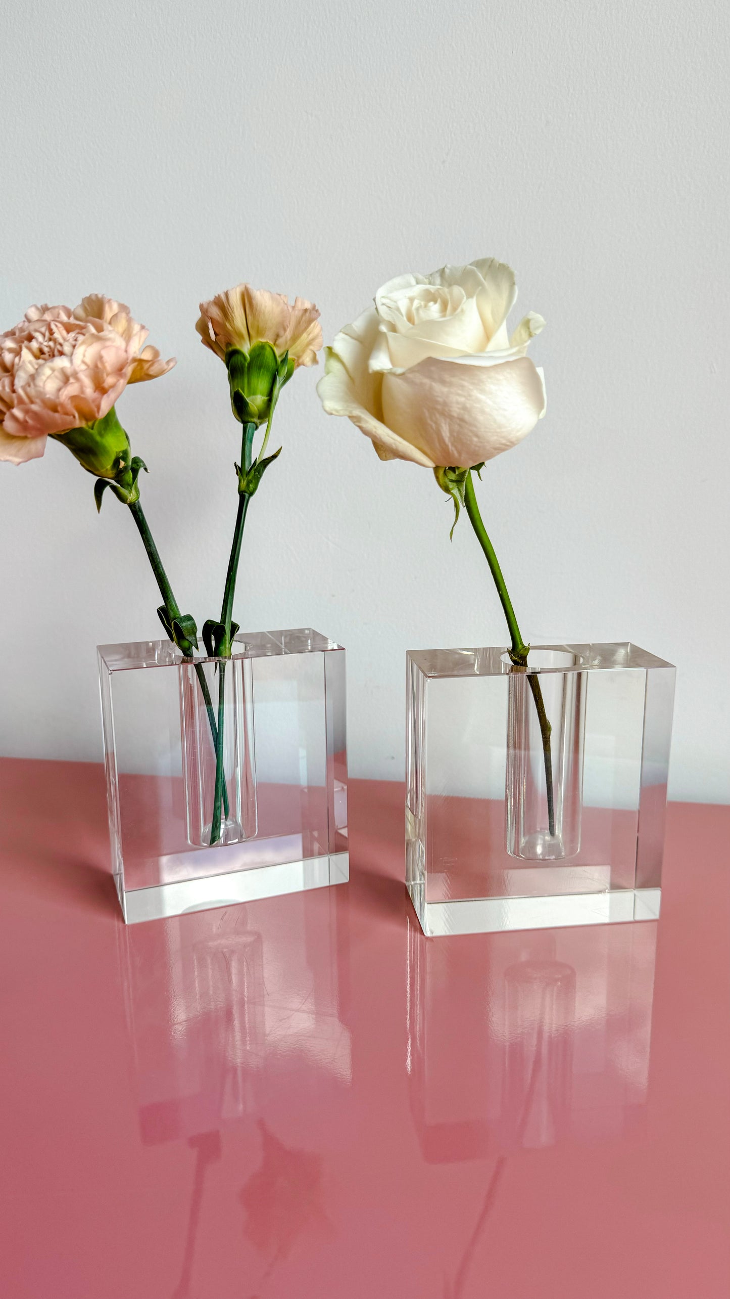 Pair of Crystal Bud Vases