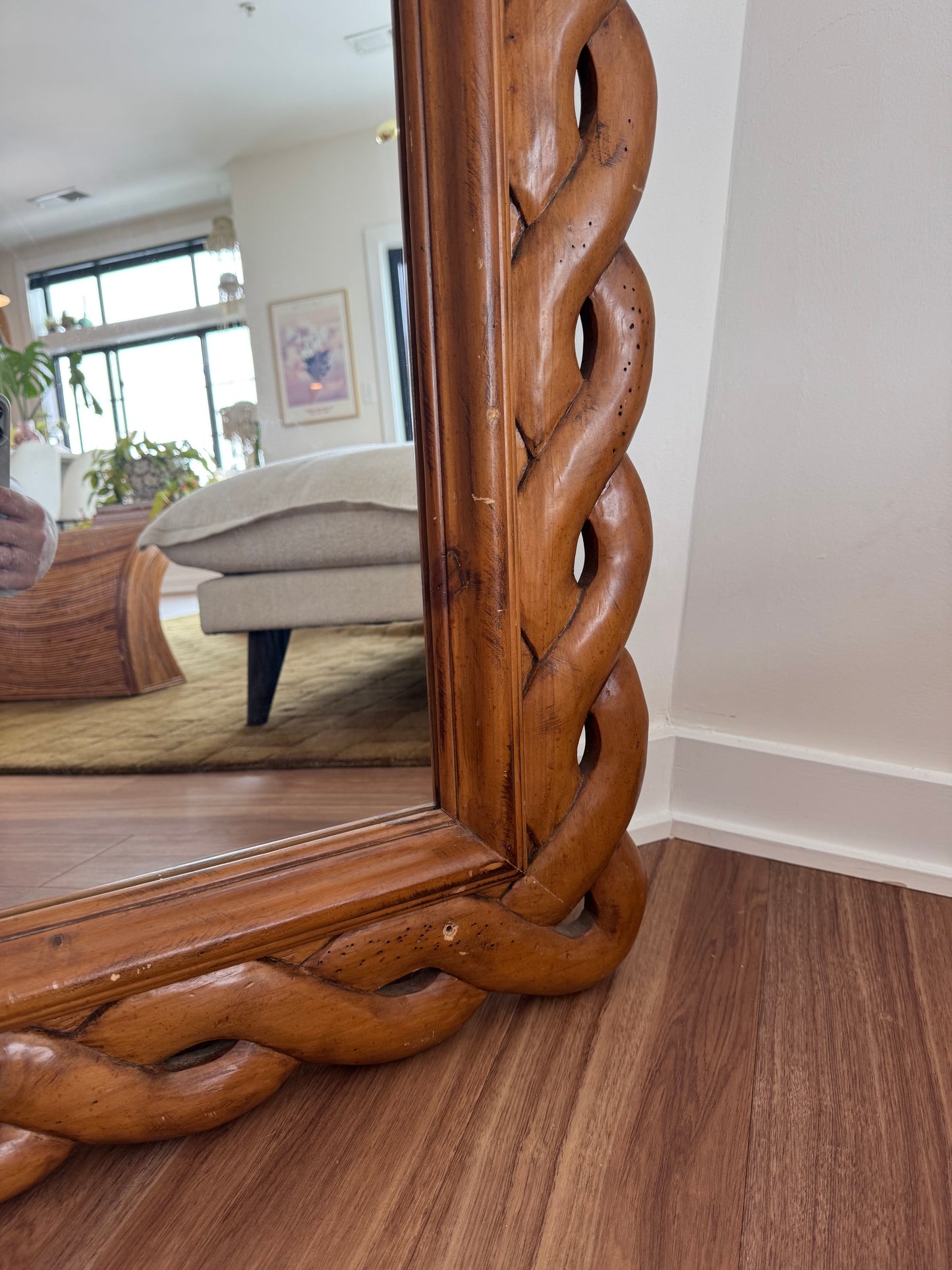 Carved Wood Mirror