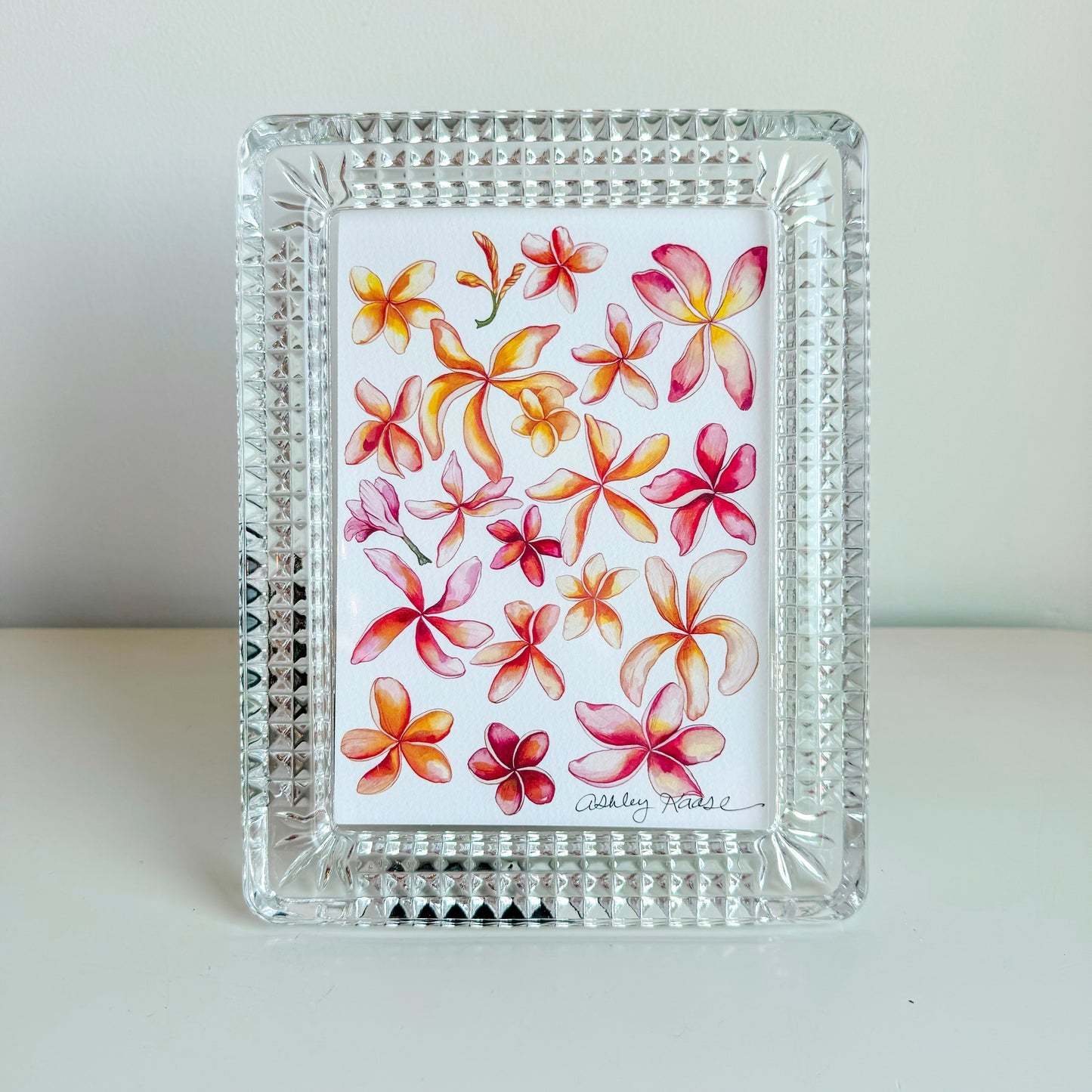 Florals in Studded Glass Frame