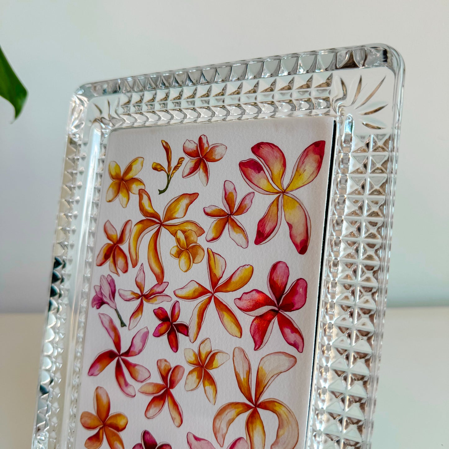 Florals in Studded Glass Frame